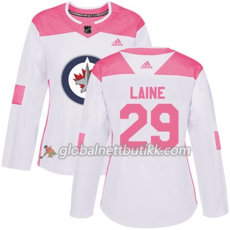 Winnipeg Jets Hockeydrakt Patrik Laine 29 2017-2018 Hvit Rosa Fashion Adidas Authentic - Dame